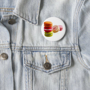 SlipperyJoe's Macaroon cookies French stacked food 6 Cm Round Badge