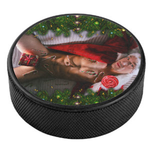SlipperyJoe's male chest six pack stomach bare tor Hockey Puck