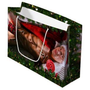 SlipperyJoe's male chest six pack stomach bare tor Large Gift Bag