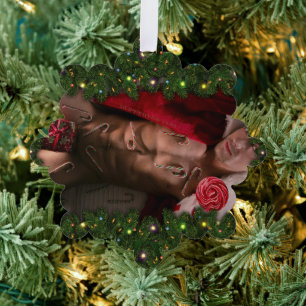 SlipperyJoe's male chest six pack stomach bare tor Tree Decoration Card