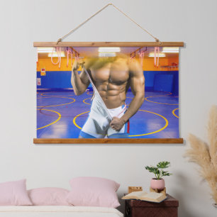 SlipperyJoe's Man six-pack wrestling singlet gym b Hanging Tapestry