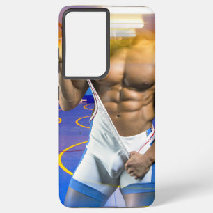 SlipperyJoe's Man six-pack wrestling singlet gym b Samsung Galaxy Case
