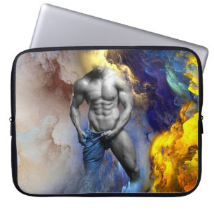 SlipperyJoe's Man steamy shirtless abs sixpack put Laptop Sleeve