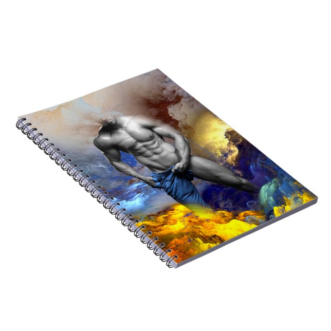SlipperyJoe's Man steamy shirtless abs sixpack put Notebook (Right Side)