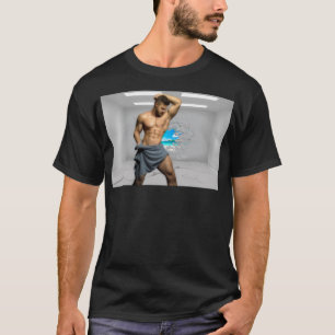 SlipperyJoe's Man towel broken white brick wall ba T-Shirt