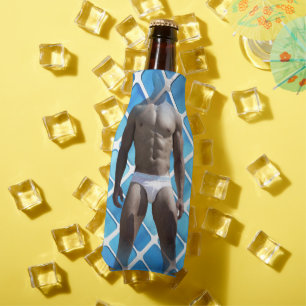 SlipperyJoe's Man underwear 6-pack chest abs male  Bottle Cooler