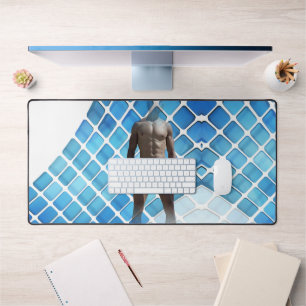 SlipperyJoe's Man underwear 6-pack chest abs male  Desk Mat