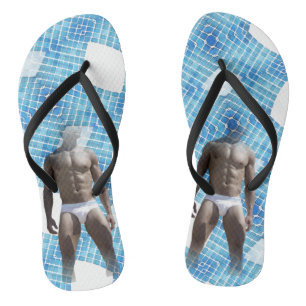 SlipperyJoe's Man underwear 6-pack chest abs male  Flip Flops