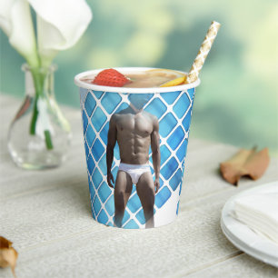 SlipperyJoe's Man underwear 6-pack chest abs male Paper Cups