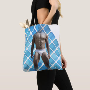 SlipperyJoe's Man underwear 6-pack chest abs male  Tote Bag
