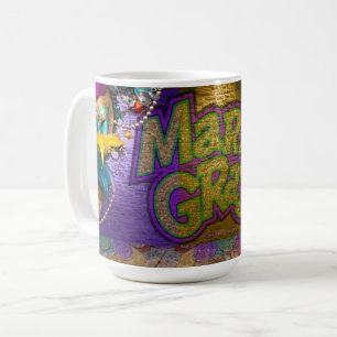 SlipperyJoe's Mardi Gras Bead Necklaces doubloons Coffee Mug