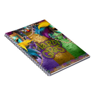 SlipperyJoe's Mardi Gras Bead Necklaces doubloons Notebook