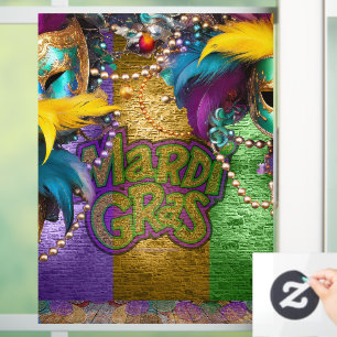 SlipperyJoe's Mardi Gras Bead Necklaces doubloons Window Cling
