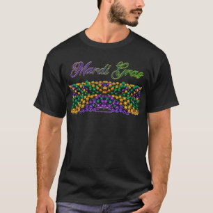 SlipperyJoe's Mardi Gras Bead Necklaces purple gol T-Shirt