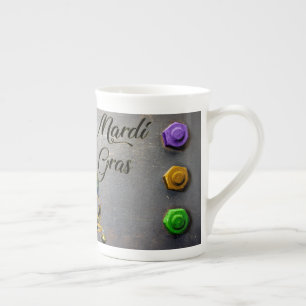 SlipperyJoe's Mardi Gras celebration decorative Ve Bone China Mug