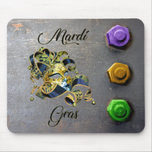 SlipperyJoe's Mardi Gras celebration decorative Ve Mouse Mat