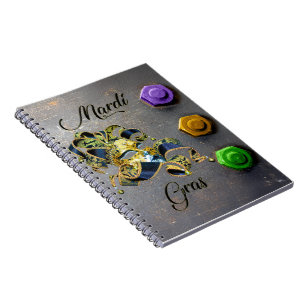 SlipperyJoe's Mardi Gras celebration decorative Ve Notebook
