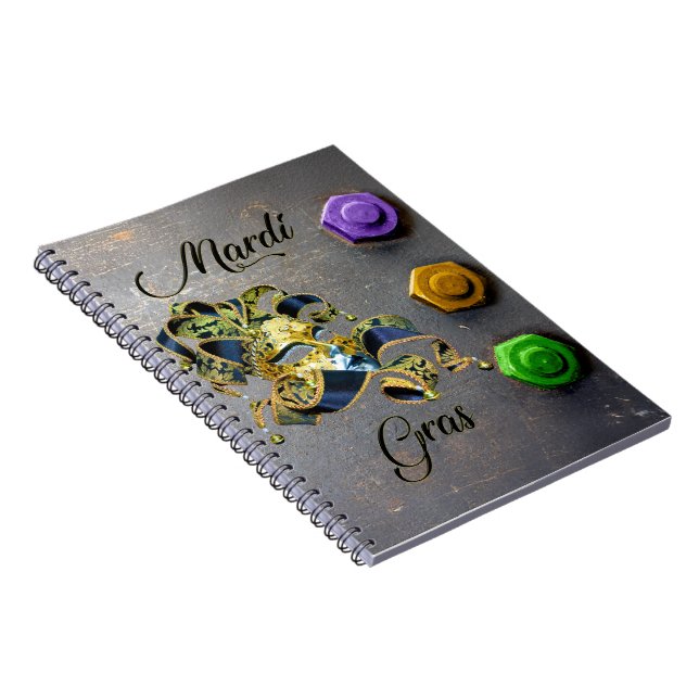 SlipperyJoe's Mardi Gras celebration decorative Ve Notebook (Right Side)