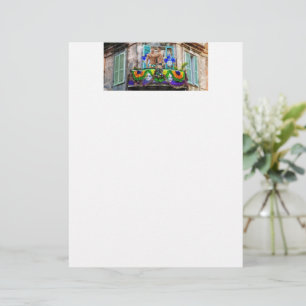 SlipperyJoe's Mardi Gras masks beads decorations s Custom Letterhead