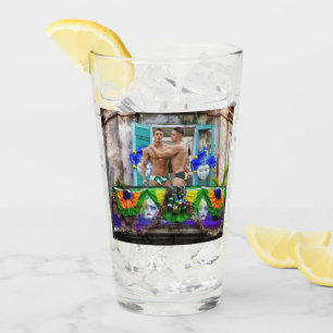 SlipperyJoe's Mardi Gras masks beads decorations s Glass