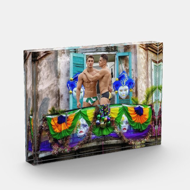 SlipperyJoe's Mardi Gras masks beads decorations s Photo Block (Left)