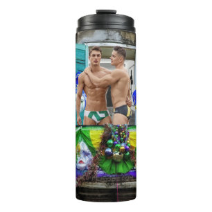 SlipperyJoe's Mardi Gras masks beads decorations s Thermal Tumbler