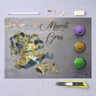 SlipperyJoe's Mardi Gras masquerade mask purple ye Tissue Paper