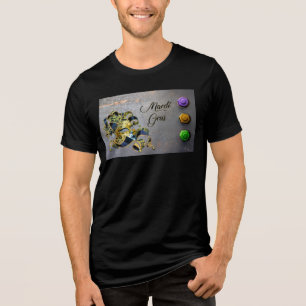 SlipperyJoe's Mardi Gras masquerade mask purple ye Tri-Blend Shirt
