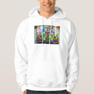 SlipperyJoe's Mardi Gras Men purple gold green bal Hoodie