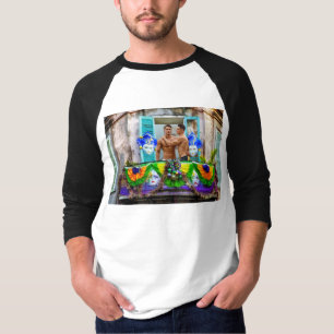 SlipperyJoe's Mardi Gras Men purple gold green bal T-Shirt