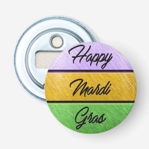 SlipperyJoe's Mardi Gras purple gold green metal s Bottle Opener