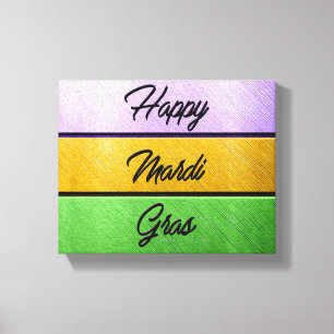SlipperyJoe's Mardi Gras purple gold green metal s Canvas Print
