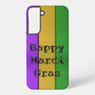 SlipperyJoe's Mardi Gras purple gold green metal s Samsung Galaxy Case