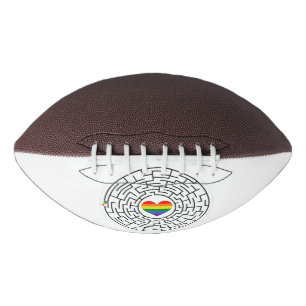 SlipperyJoe's maze encircles rainbow heart arrow m American Football