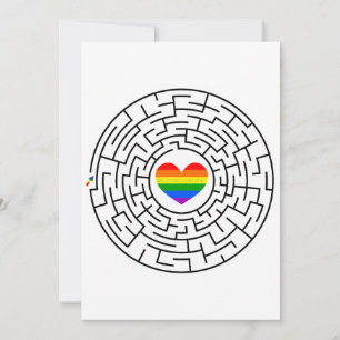 SlipperyJoe's maze encircles rainbow heart arrow m Holiday Card