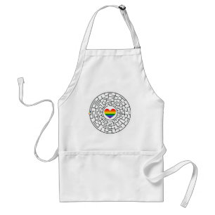 SlipperyJoe's maze encircles rainbow heart arrow m Standard Apron