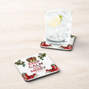 SlipperyJoe's Merry Christmas artistic tree orname Coaster