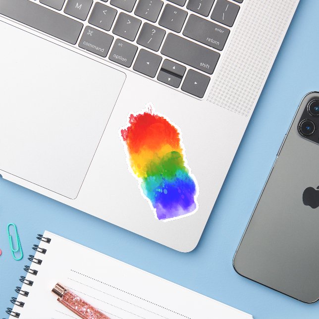 SlipperyJoe's modern pride splatter energy and col (Laptop w/ iPhone)