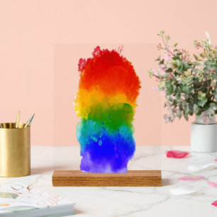 SlipperyJoe's modern pride splatter energy and col Acrylic Sign