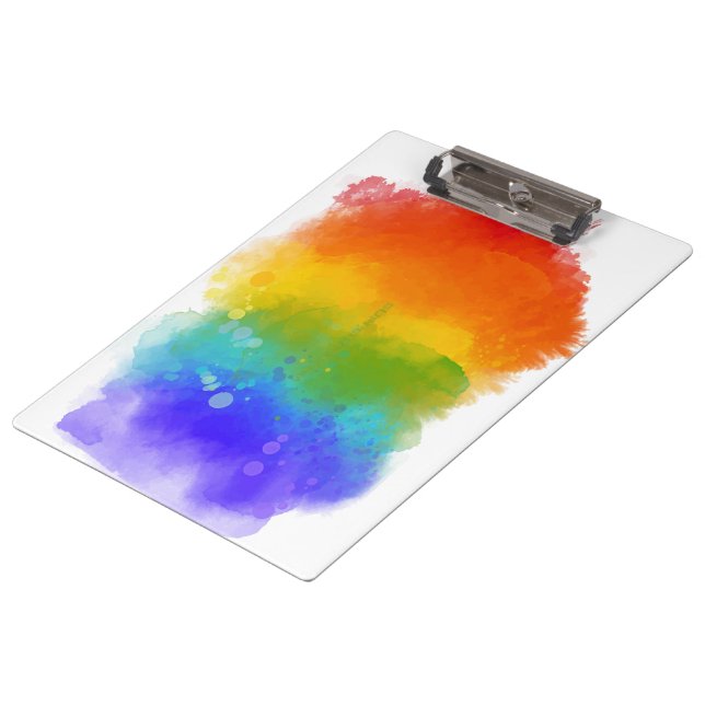 SlipperyJoe's modern pride splatter energy and col Clipboard (Angled)
