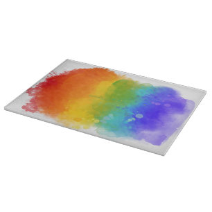 SlipperyJoe's modern pride splatter energy and col Cutting Board