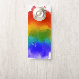 SlipperyJoe's modern pride splatter energy and col Door Hanger