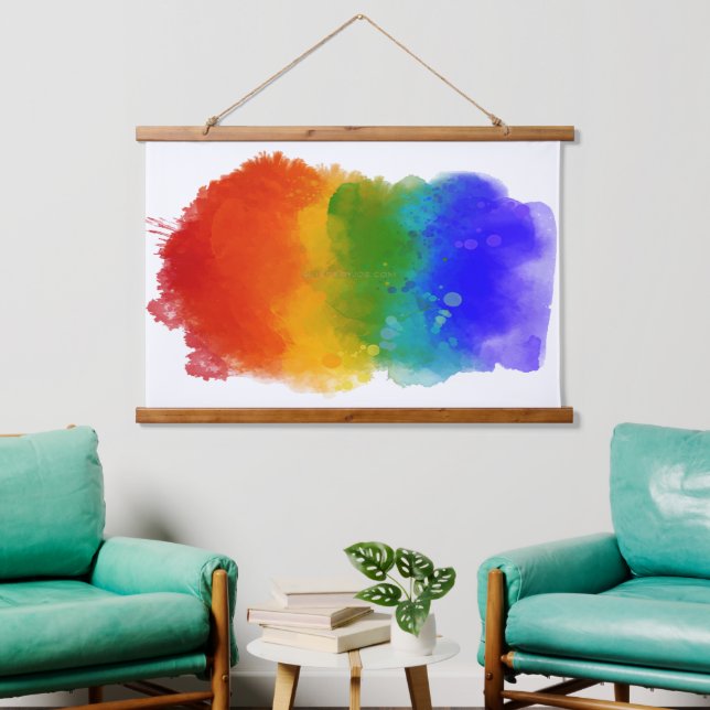 SlipperyJoe's modern pride splatter energy and col Hanging Tapestry (Living Room)