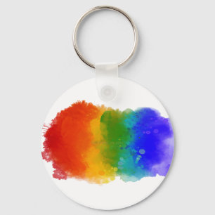 SlipperyJoe's modern pride splatter energy and col Key Ring