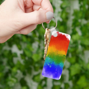 SlipperyJoe's modern pride splatter energy and col Key Ring
