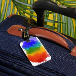 SlipperyJoe's modern pride splatter energy and col Luggage Tag