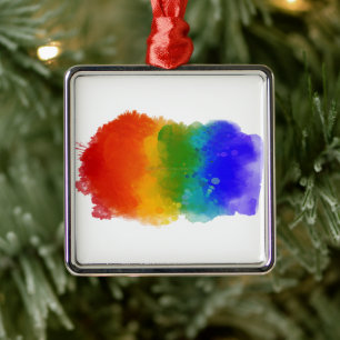 SlipperyJoe's modern pride splatter energy and col Metal Tree Decoration