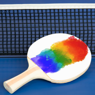 SlipperyJoe's modern pride splatter energy and col Ping Pong Paddle