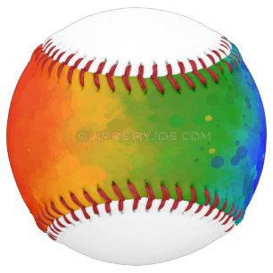 SlipperyJoe's modern pride splatter energy and col Softball
