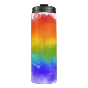 SlipperyJoe's modern pride splatter energy and col Thermal Tumbler